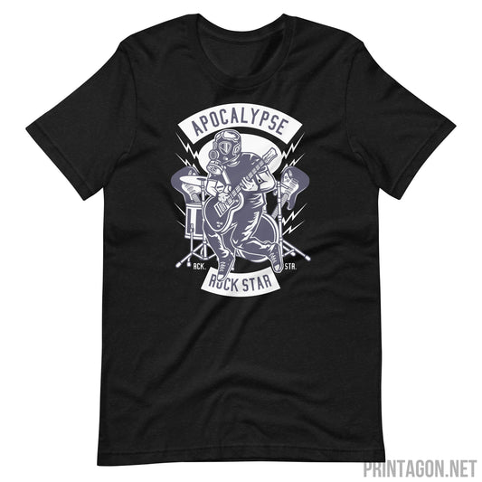 Printagon - Apocalypse Rock Star - T-shirt - Black Heather / XS