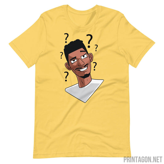 Printagon - Confused Man 002 - Unisex T-shirt - Yellow / S