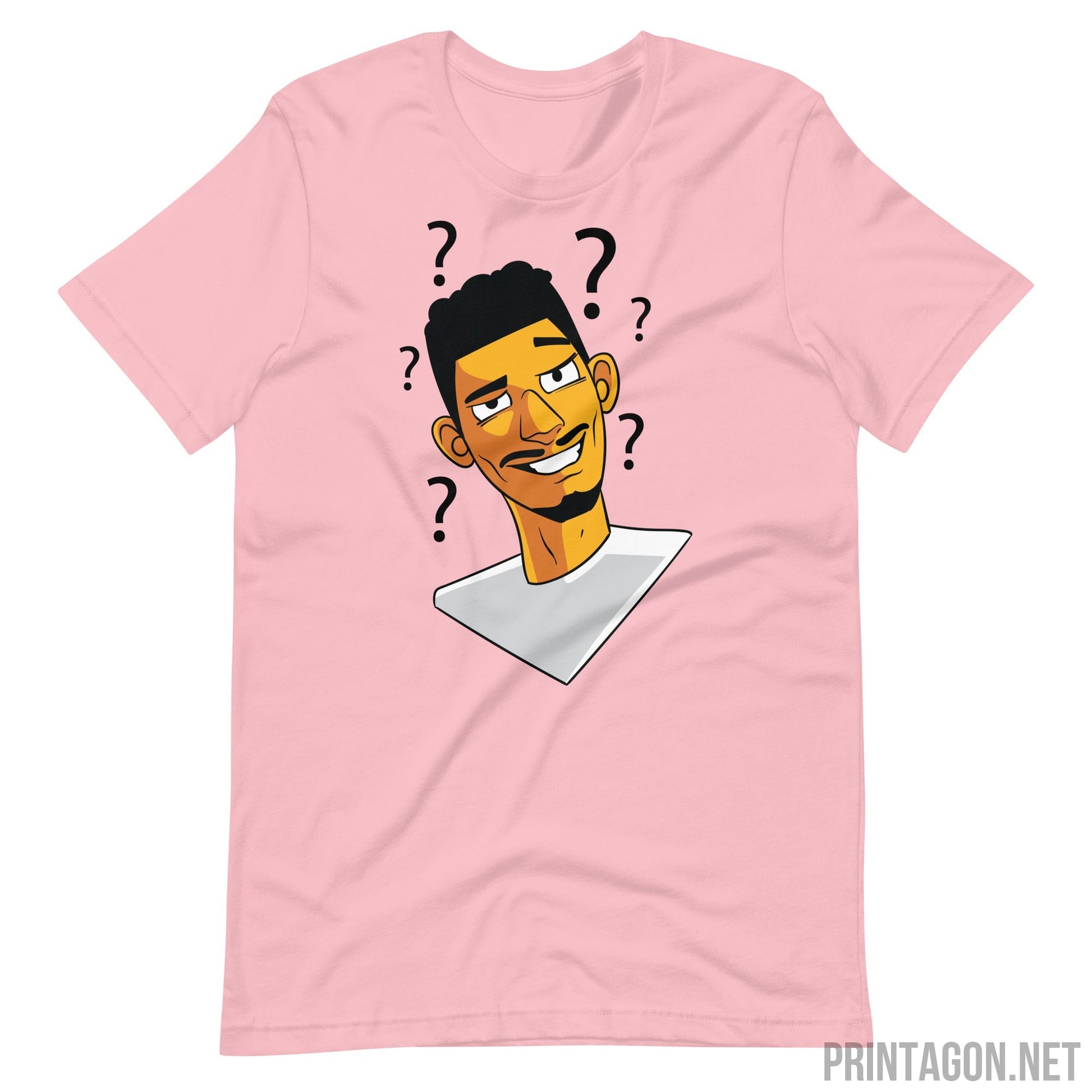 Printagon - Confused Man - Unisex T-shirt - Pink / S