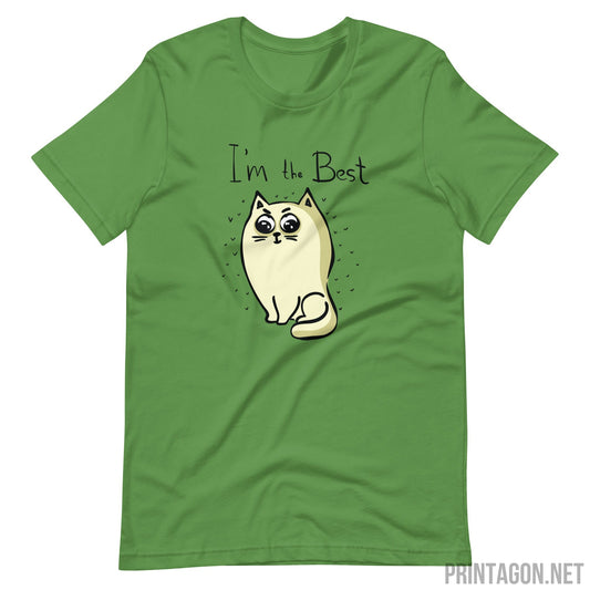 Printagon - I'm the Best Cat - Unisex T-shirt - Leaf / S