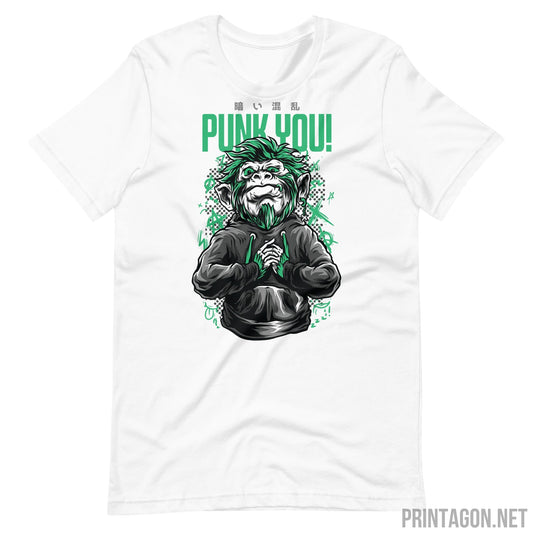 Punk You Monkey T-shirt - White / XS Printagon