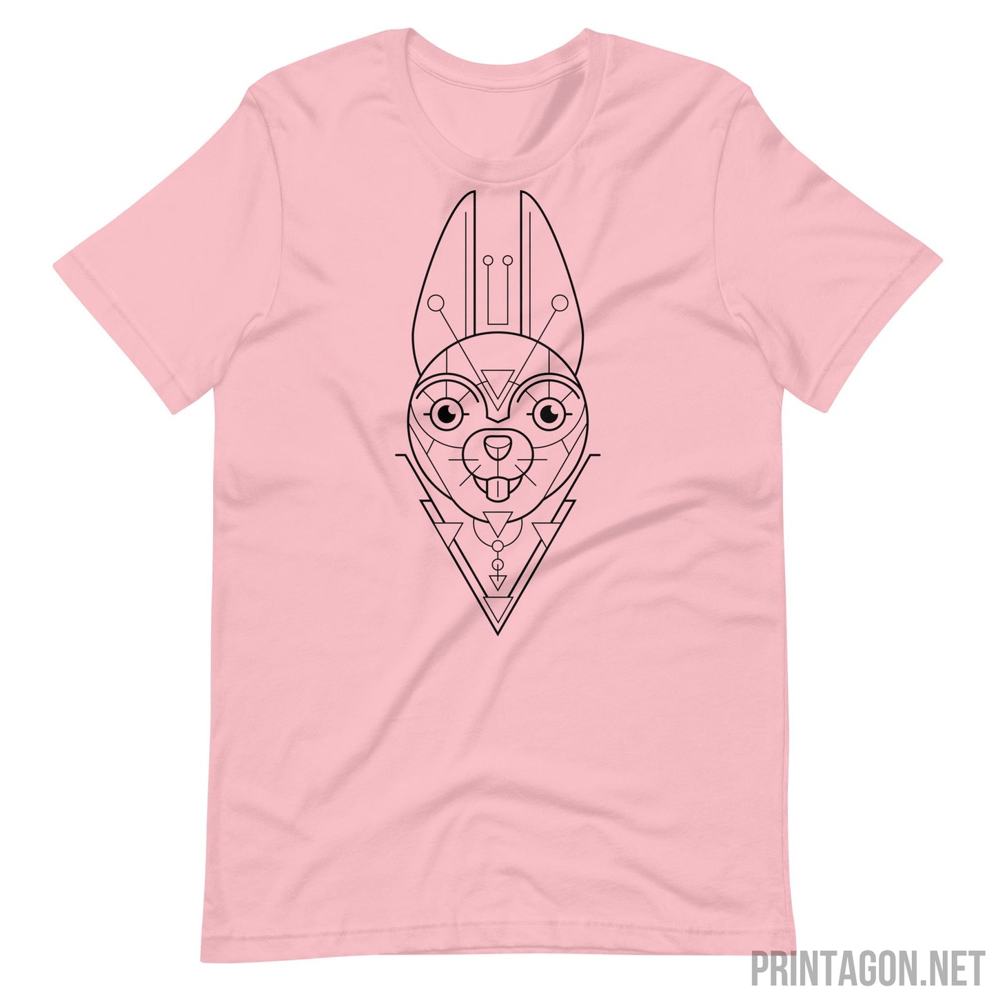 Sacred Geometric Rabbit - Unisex T-shirt - Pink / S Printagon