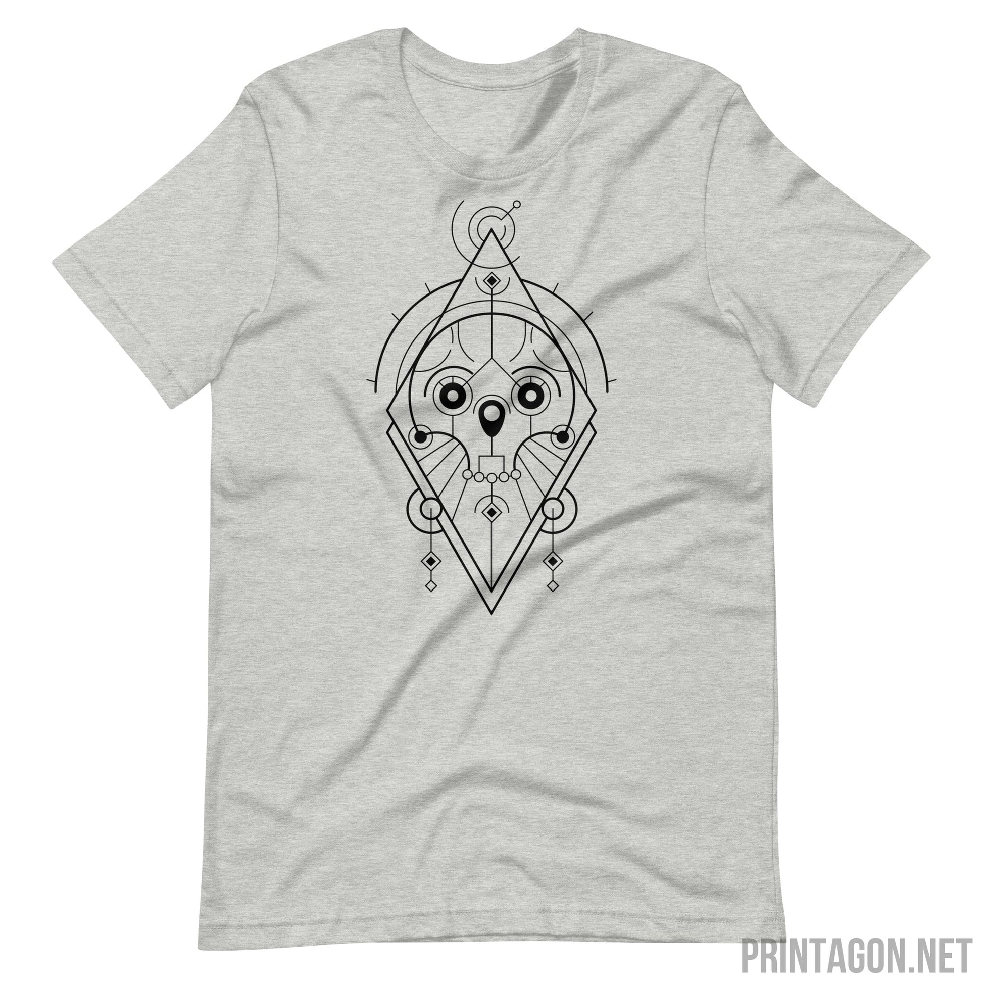 Sacred Geometric Skull - Unisex T-shirt - Athletic Heather / XS Printagon