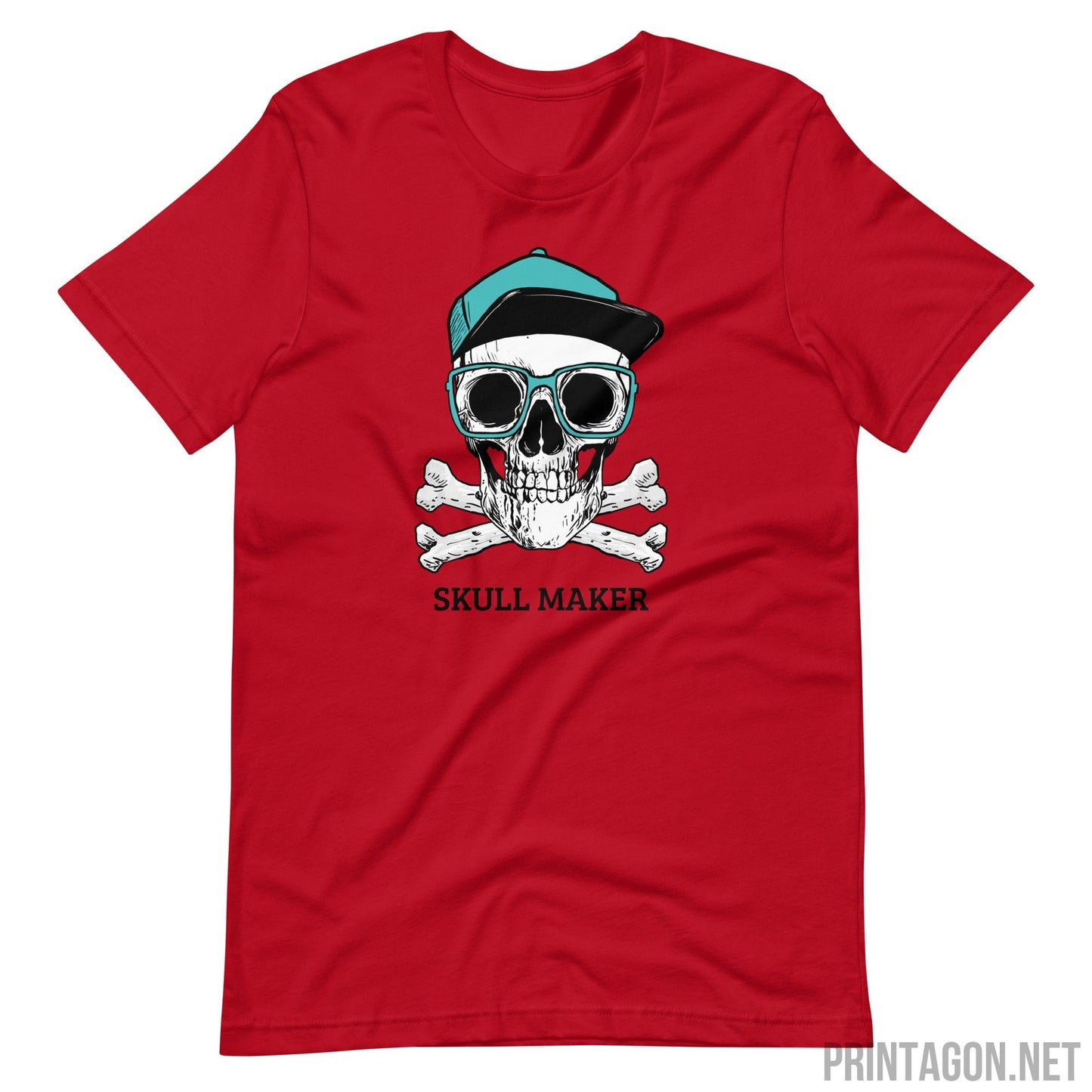 Printagon - Skull Maker with Glasses - Red / XS