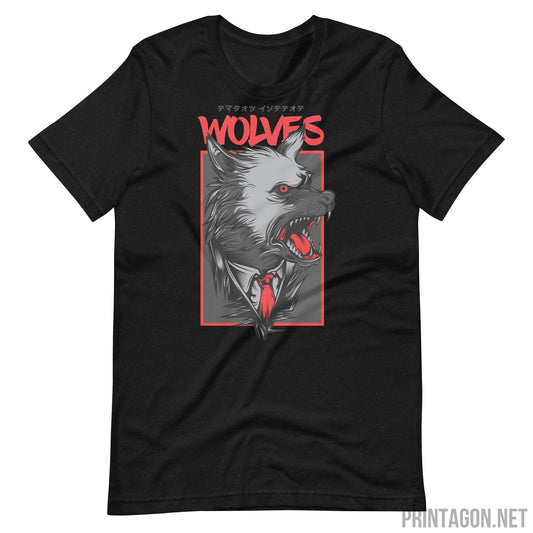 Wolves T-shirt - Black Heather / XS Printagon
