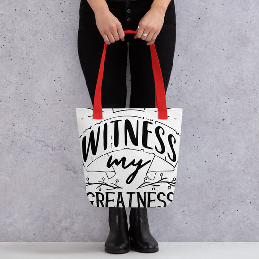 Printagon - Witness My Greatness - All Over Print Tote Bag - Red