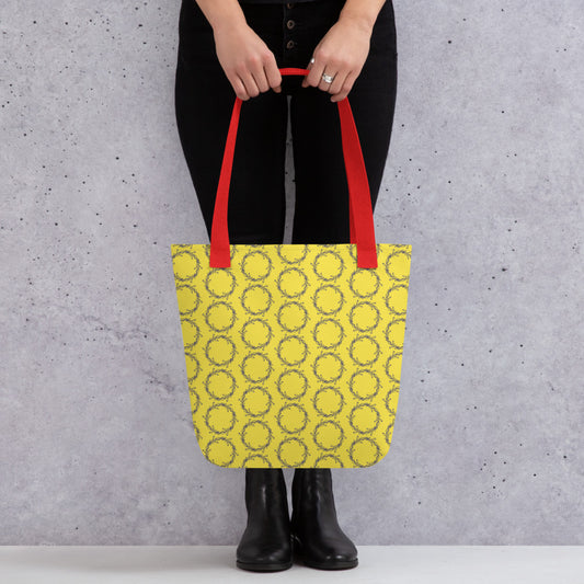 Printagon - Blooming Yellow - All Over Print - Tote bag - Red