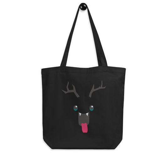 Printagon - Funny Deer - 1 Side - Eco Tote Bag - Black