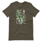 Printagon - Sea Side - Unisex T-shirt - Army / S
