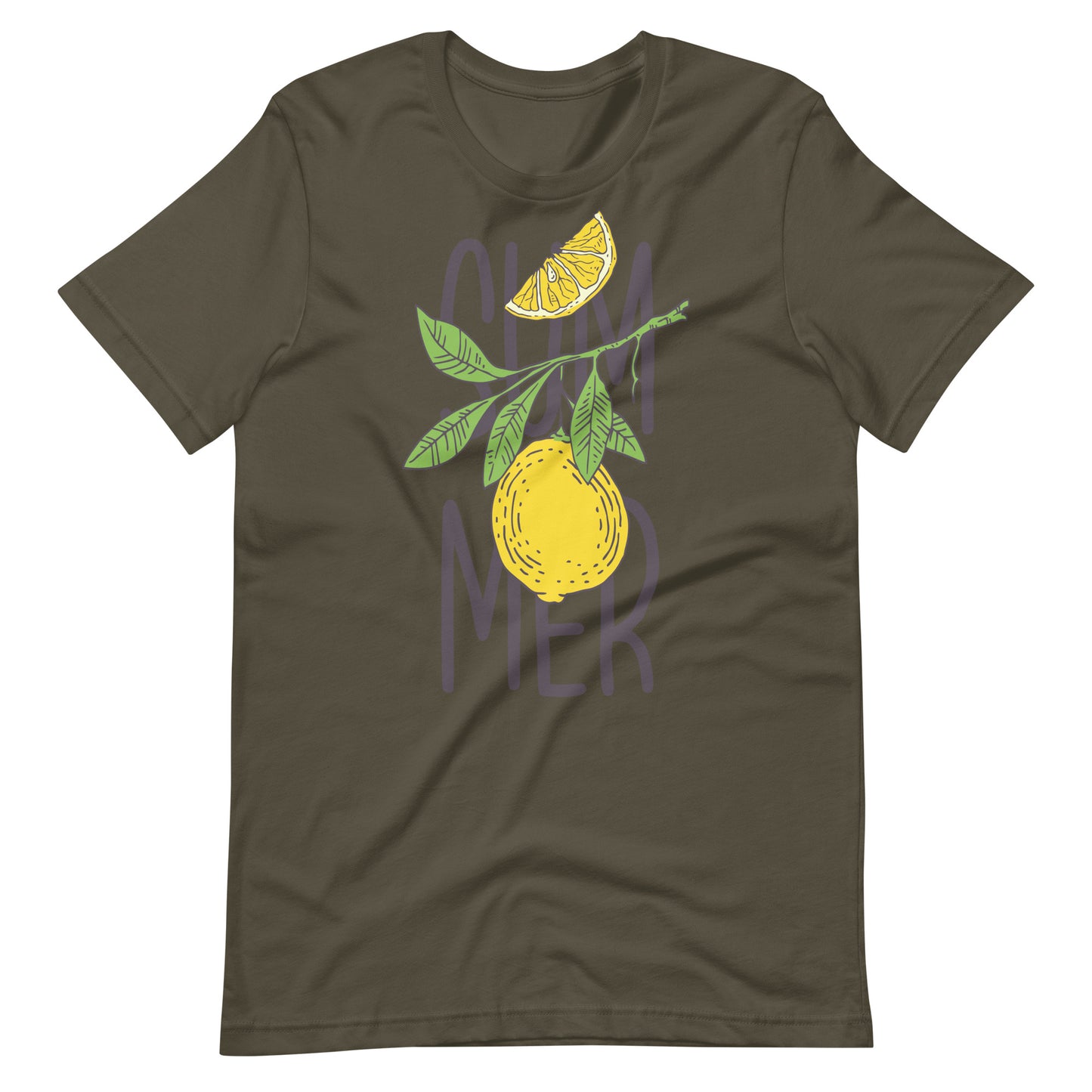 Printagon - Summer Lemon - Unisex T-shirt - Army / S