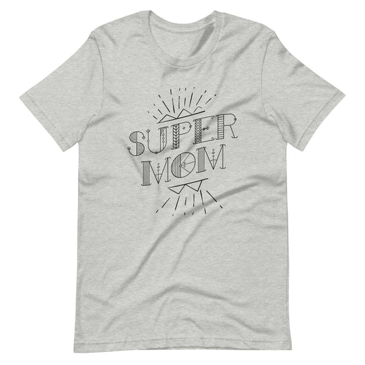 Super Mom 002 - T-shirt - Athletic Heather / XS Printagon