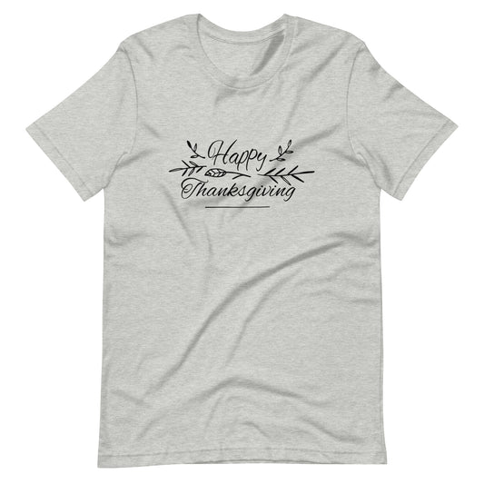 Printagon - Happy Thanks Giving 005 - Unisex T-shirt - Athletic Heather / XS