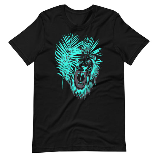 Printagon - Lion Leaves - T-shirt - Black / XS