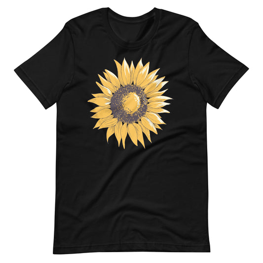 Printagon - Sun Flower - T-shirt - Black / XS