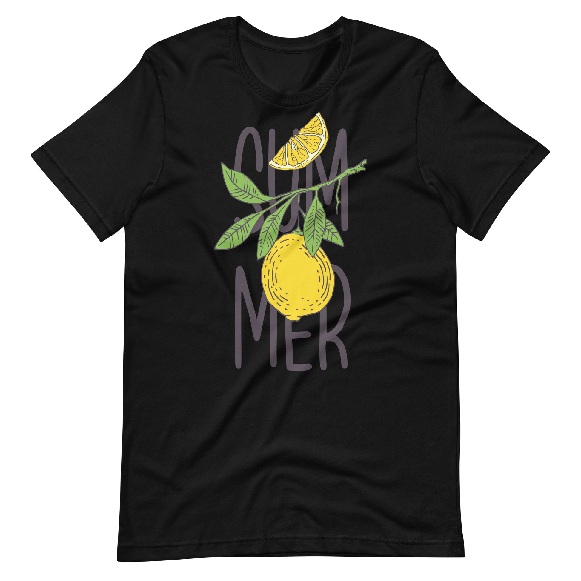 Printagon - Summer Lemon - Unisex T-shirt - Black / XS