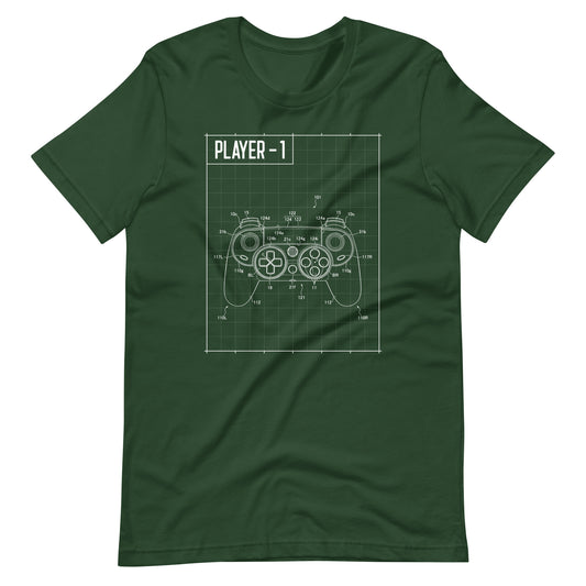 Player 1 Console 003 - Unisex T-shirt - Forest / S Printagon