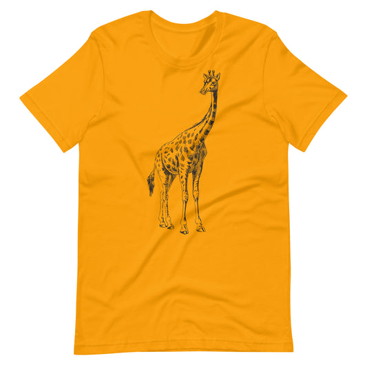 Printagon - Giraffe 002 - Unisex T-shirt - Gold / S