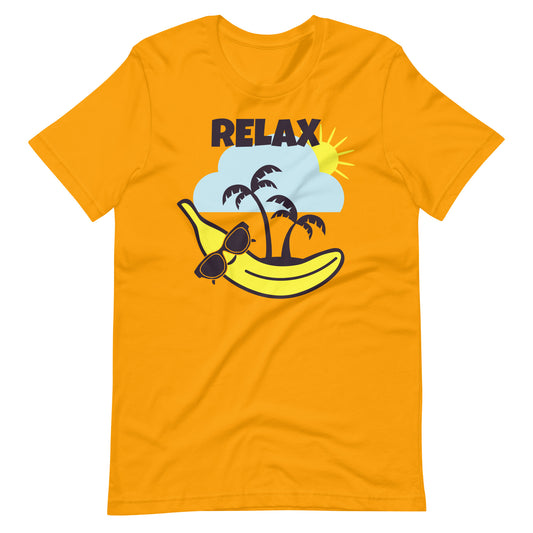 Printagon - Beach Banana Relax - Unisex T-shirt - Gold / S
