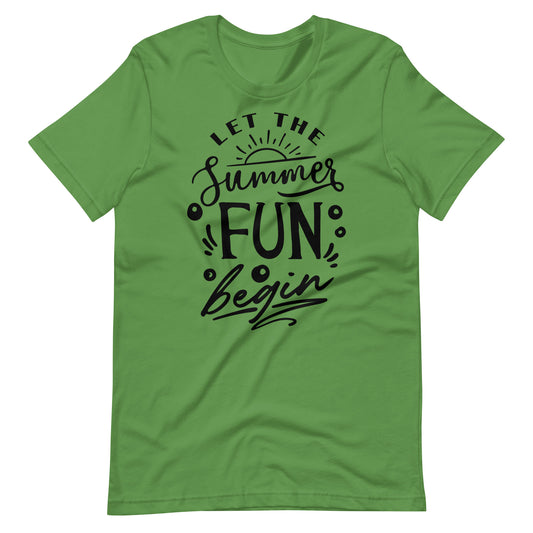 Printagon - Let The Summer Fun Begin - Unisex T-shirt - Leaf / S
