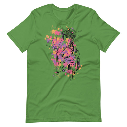 Swest Lady With Fan - Unisex T-shirt - Leaf / S Printagon