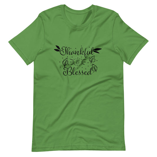 Thankful And Blessed - Unisex T-shirt - Leaf / S Printagon