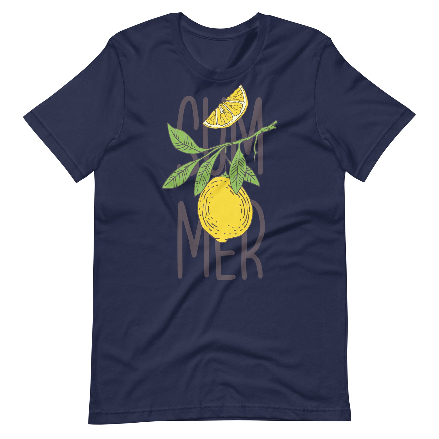 Printagon - Summer Lemon - Unisex T-shirt - Navy / XS