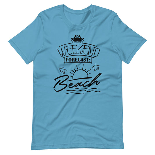 Weekend Forecast Beach - Unisex T-shirt - Ocean Blue / S Printagon