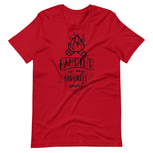 Printagon - Camping Is My Favorite Sport - Unisex T-shirt - Red / S