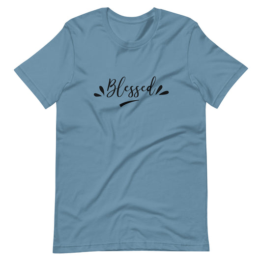 Printagon - Blessed - Unisex T-shirt - Steel Blue / S