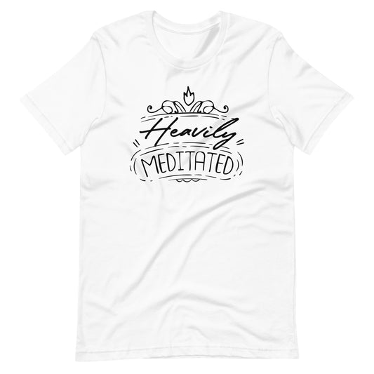 Printagon - Heavily Meditated - Unisex T-shirt - White / XS