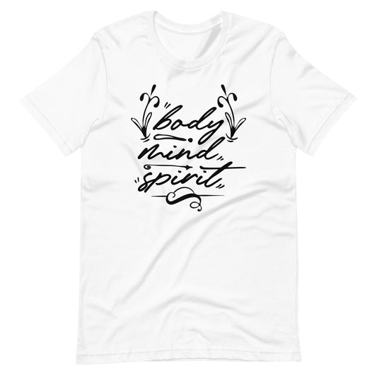 Printagon - Body Mind Spirit - Unisex T-shirt - White / XS