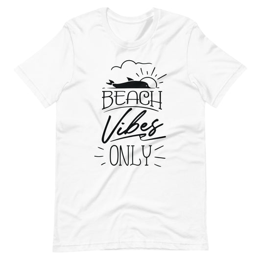 Printagon - Beach Vibes Only - Unisex T-shirt - White / XS