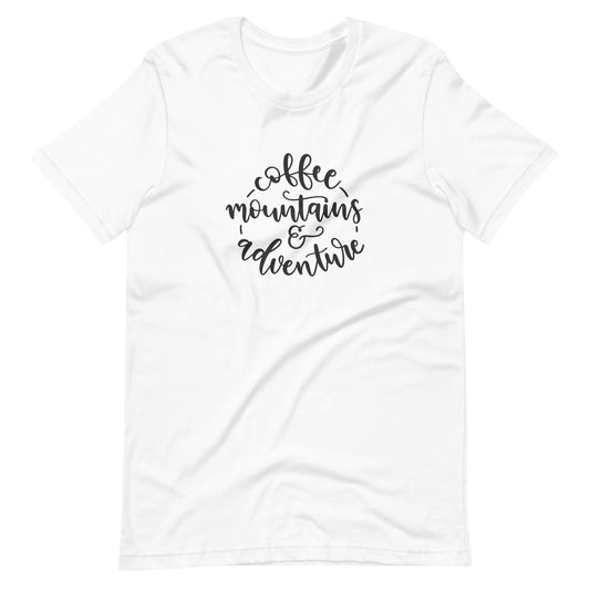 Printagon - Coffee Mountains Adventure - Unisex T-shirt - White / XS