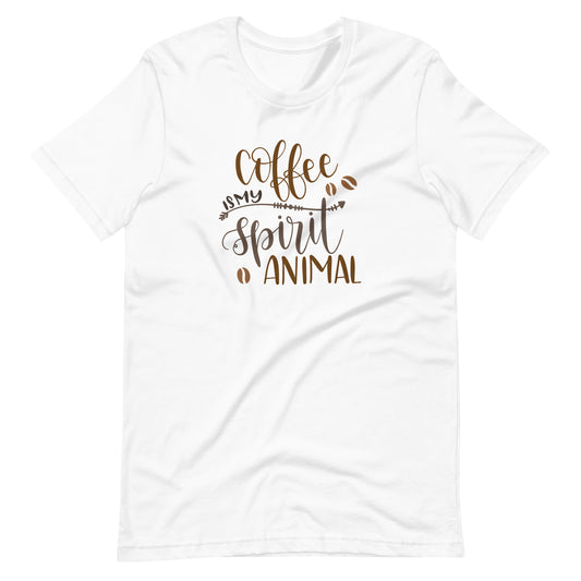 Printagon - Coffee Is My Spirit Animal 002 - Unisex T-shirt - White / XS