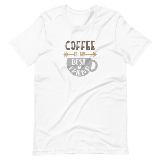Printagon - Coffee Is My Best Friend - Unisex T-shirt - White / XS