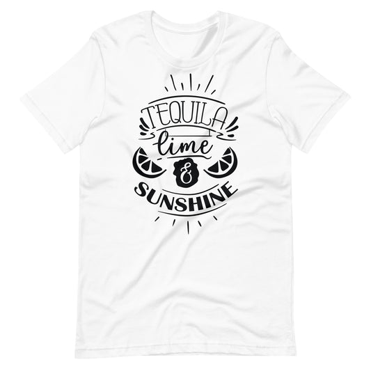 Printagon - Tequila Time & Sunshine - Unisex T-shirt - White / XS