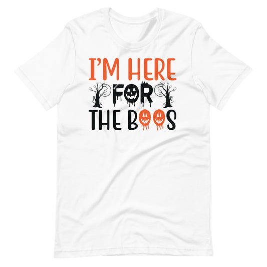 Printagon - I'm Here For The Boos - Unisex T-shirt - White / XS
