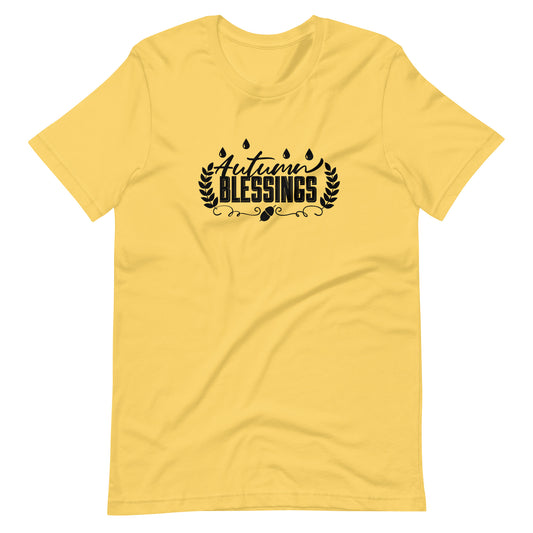 Printagon - Autumn Blessings 003 - Unisex T-shirt - Yellow / S