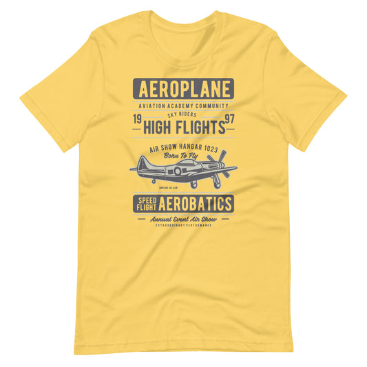 Printagon - Aero Plane - T-shirt - Yellow / S