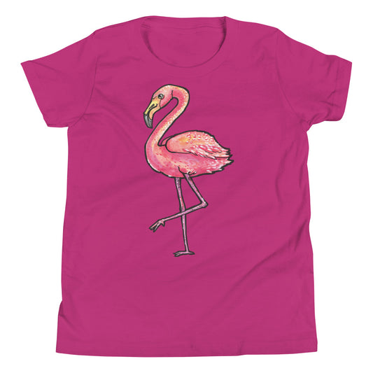 Printagon - Pink Ostrich - Kids Unisex T-shirt - Berry / S