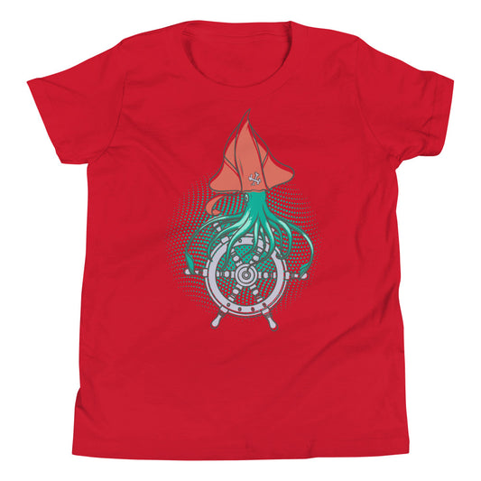 Printagon - Squid - Kids Unisex T-shirt - Red / S