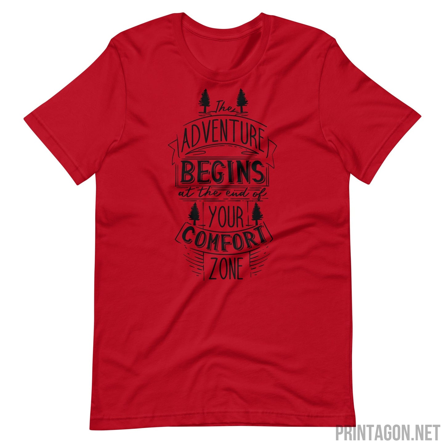 Printagon - Adventure Begins - Unisex T-shirt - Red / XS