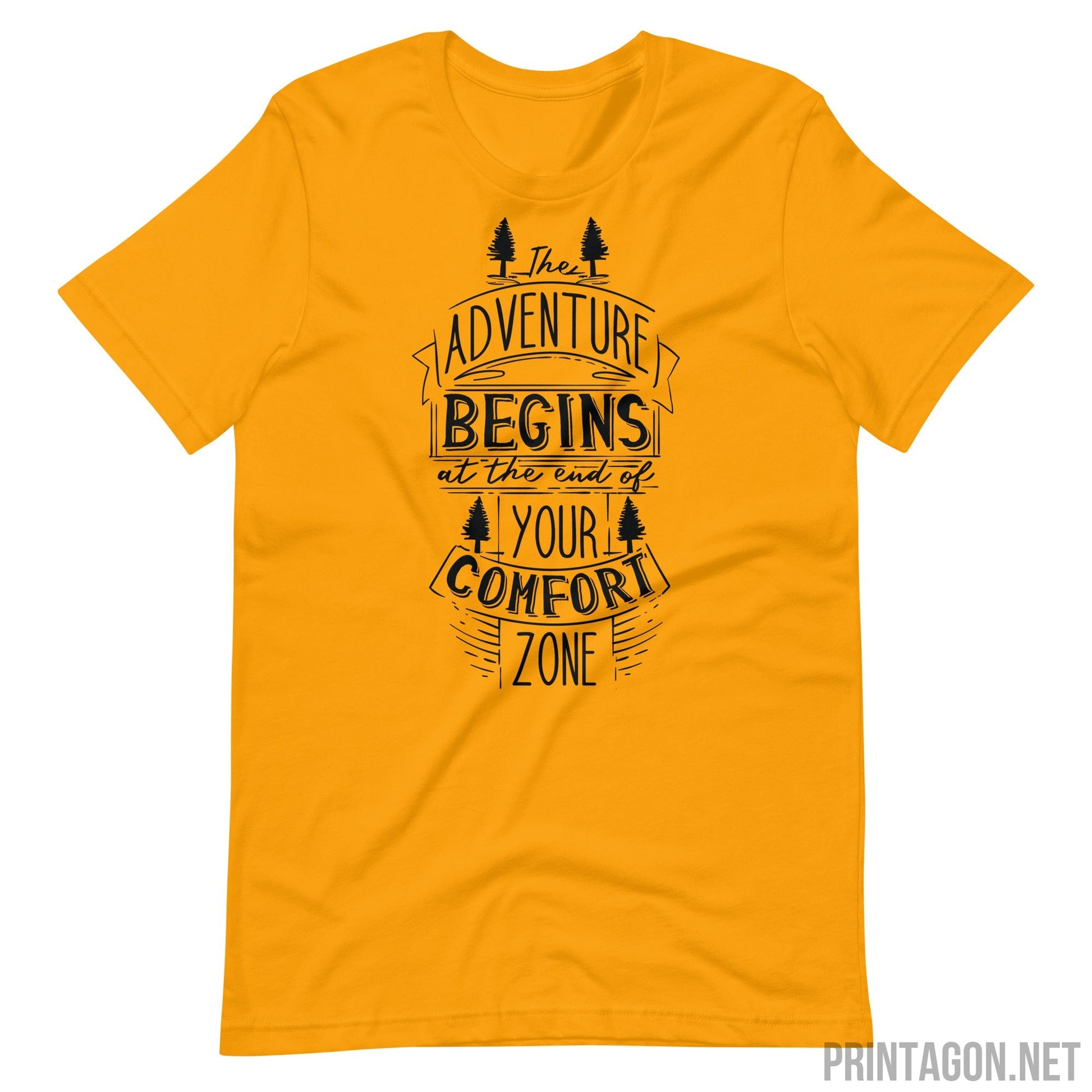 Printagon - Adventure Begins - Unisex T-shirt - Gold / S