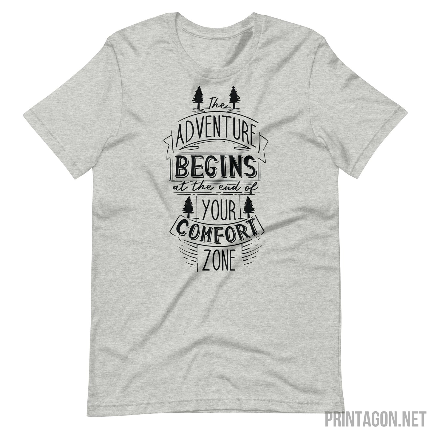 Printagon - Adventure Begins - Unisex T-shirt - Athletic Heather / XS