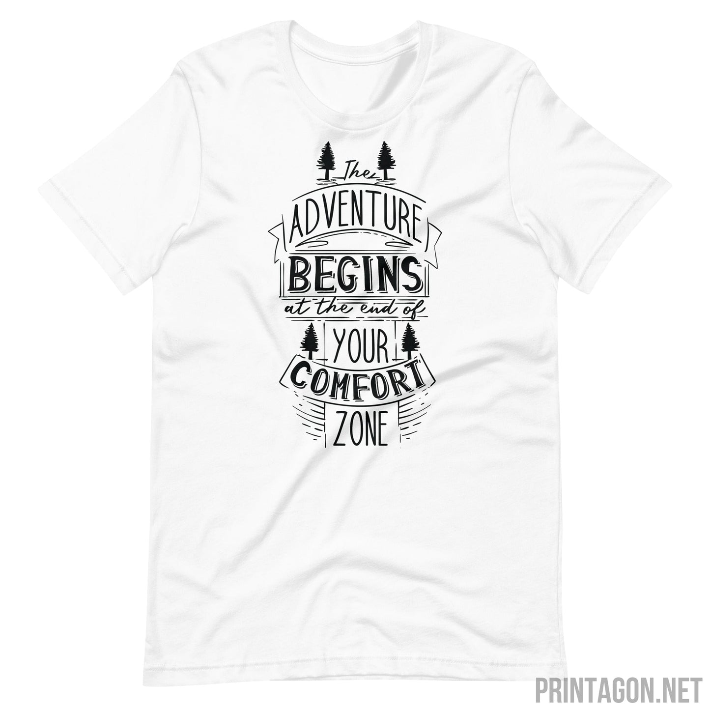 Printagon - Adventure Begins - Unisex T-shirt - White / XS