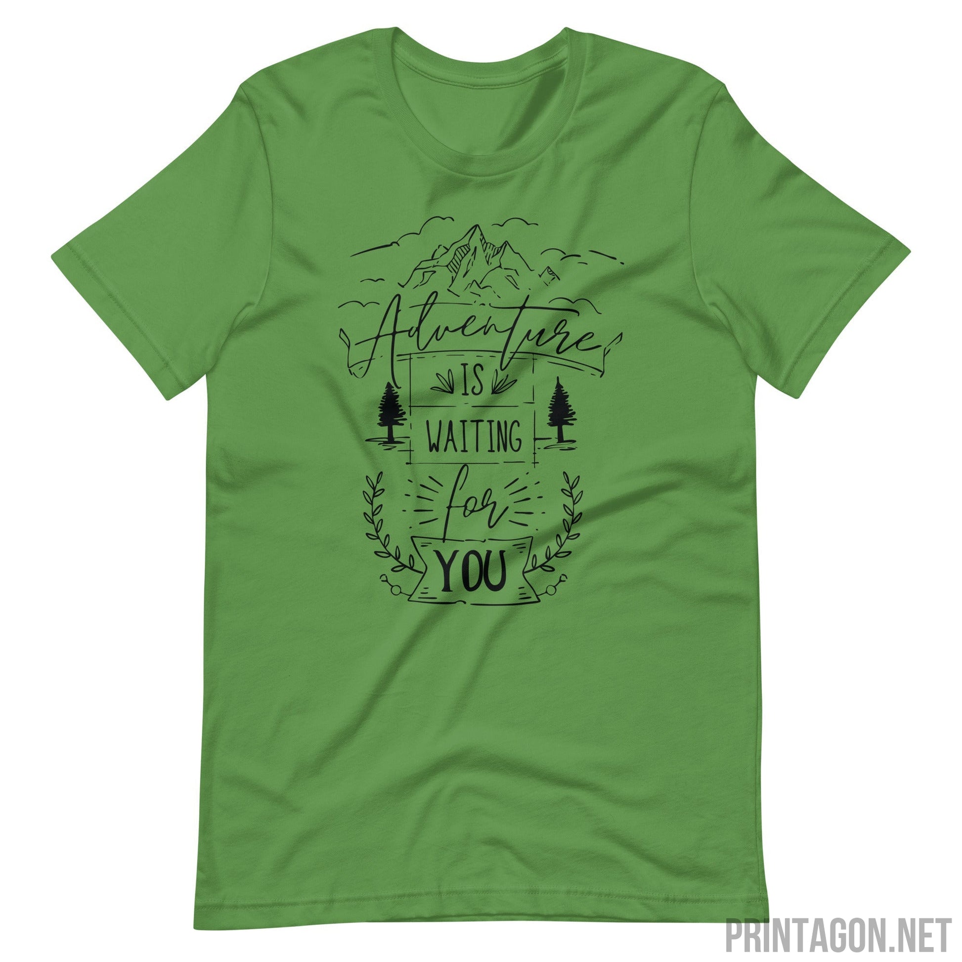 Printagon - Adventure Is Waiting For You - Unisex T-shirt - Leaf / S