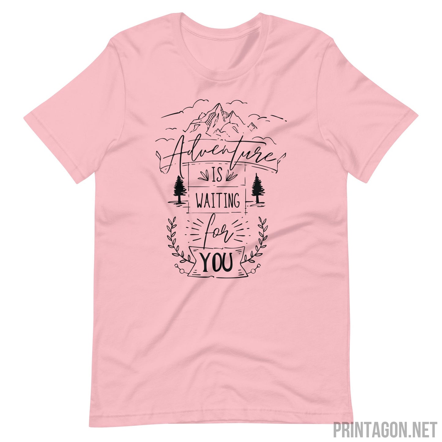 Printagon - Adventure Is Waiting For You - Unisex T-shirt - Pink / S