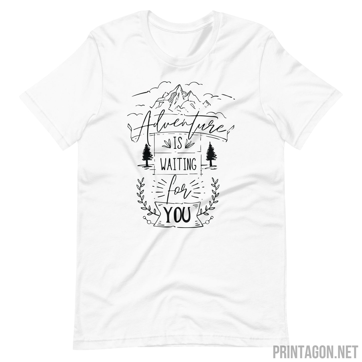 Printagon - Adventure Is Waiting For You - Unisex T-shirt - White / XS