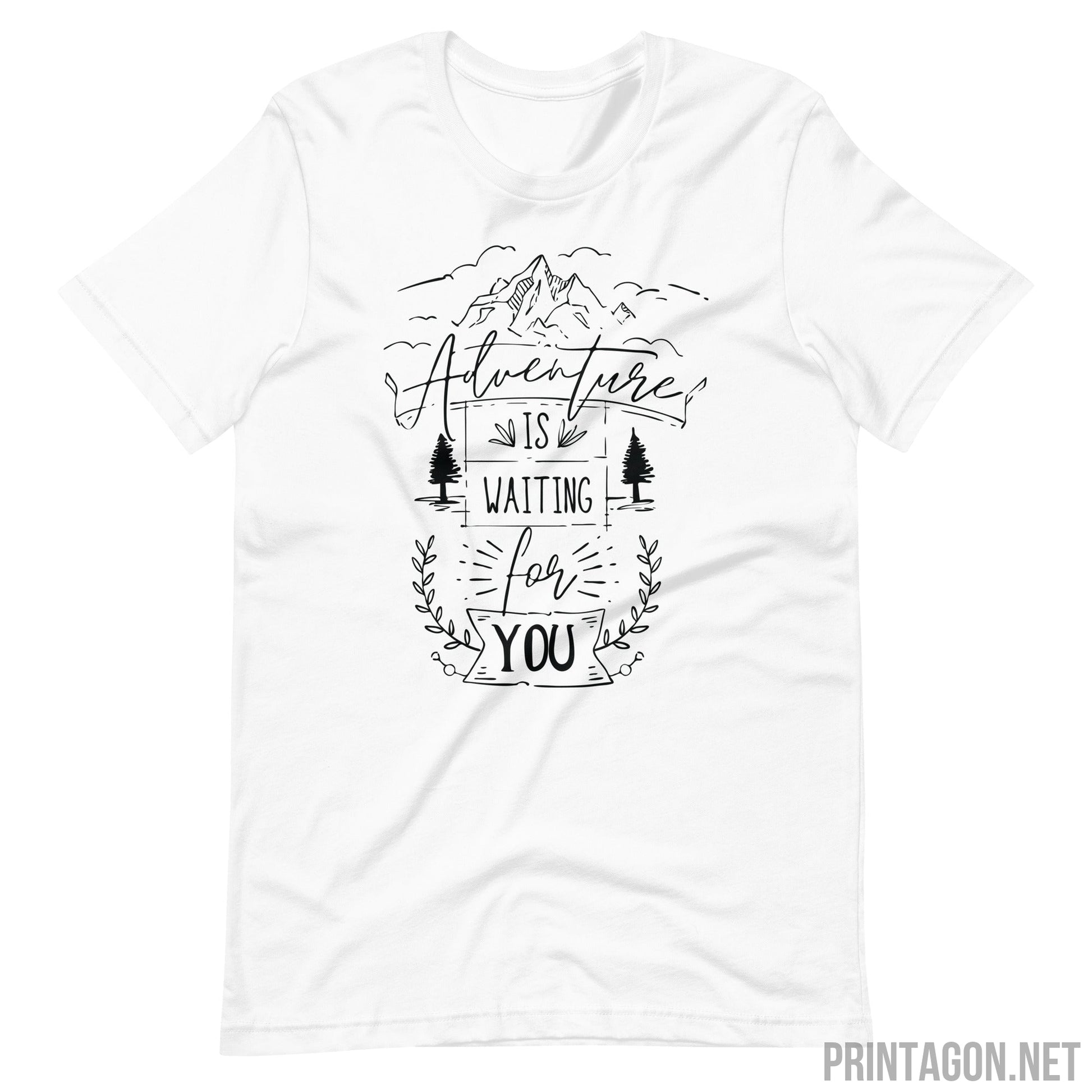 Printagon - Adventure Is Waiting For You - Unisex T-shirt - White / XS