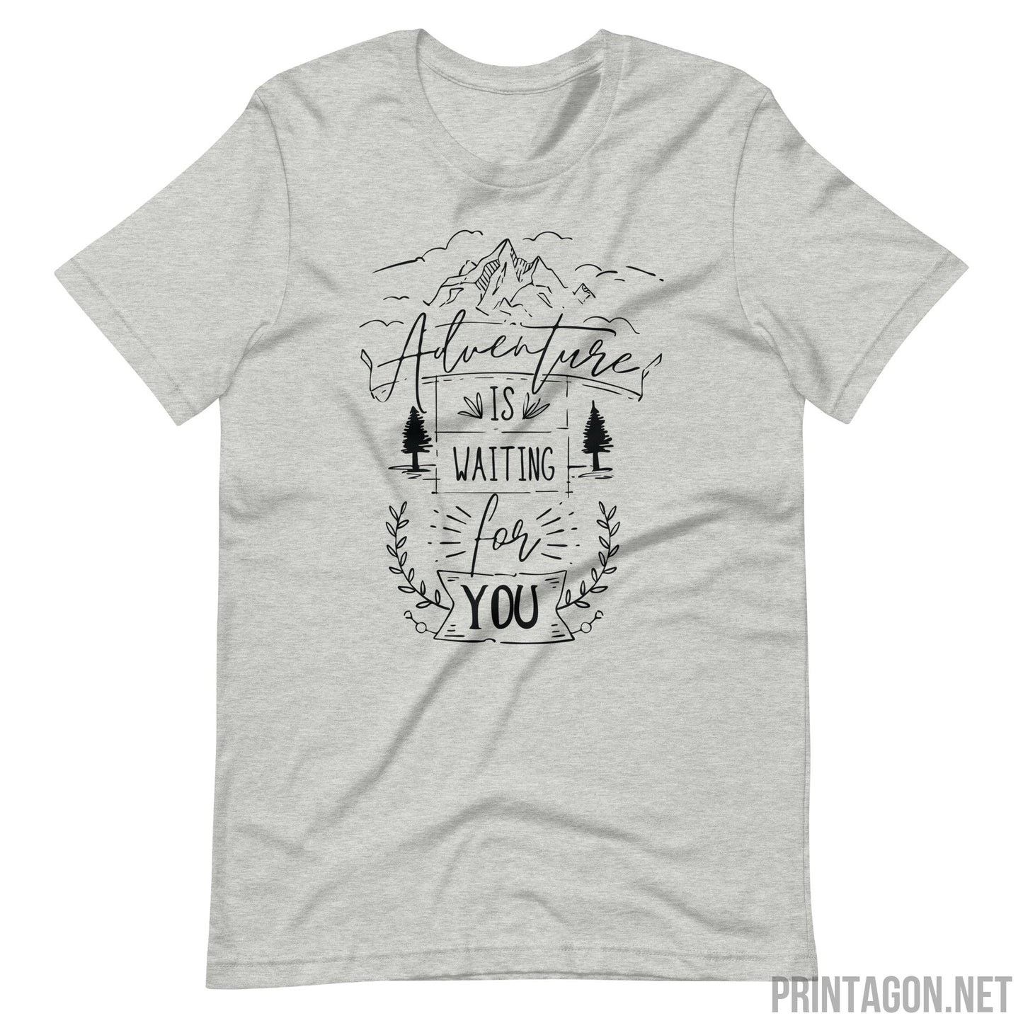 Printagon - Adventure Is Waiting For You - Unisex T-shirt - Athletic Heather / XS